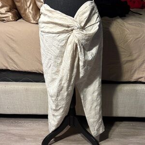 H&M Cream Textured Skirt